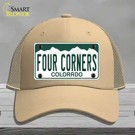 Four Corners Colorado Novelty License Plate Hat Mesh / Khaki