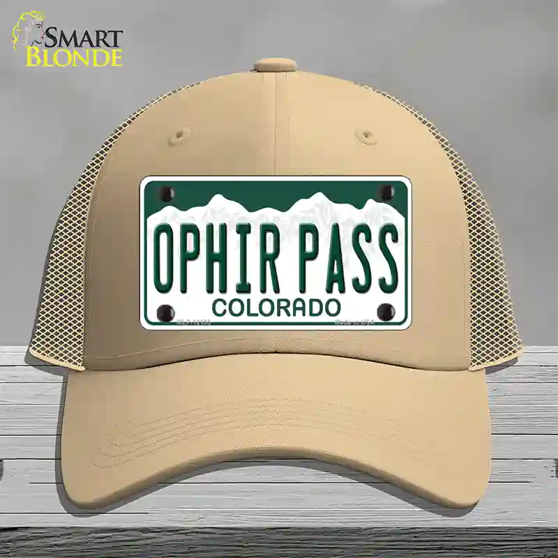 Ophir Pass Colorado Novelty License Plate Hat Mesh / Khaki