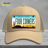 Four Corners Arizona Novelty License Plate Hat Mesh / Khaki