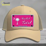 Inlet Girl SC Pink Novelty License Plate Hat Mesh / Khaki