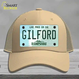 Gilford New Hampshire Novelty License Plate Hat Mesh / Khaki