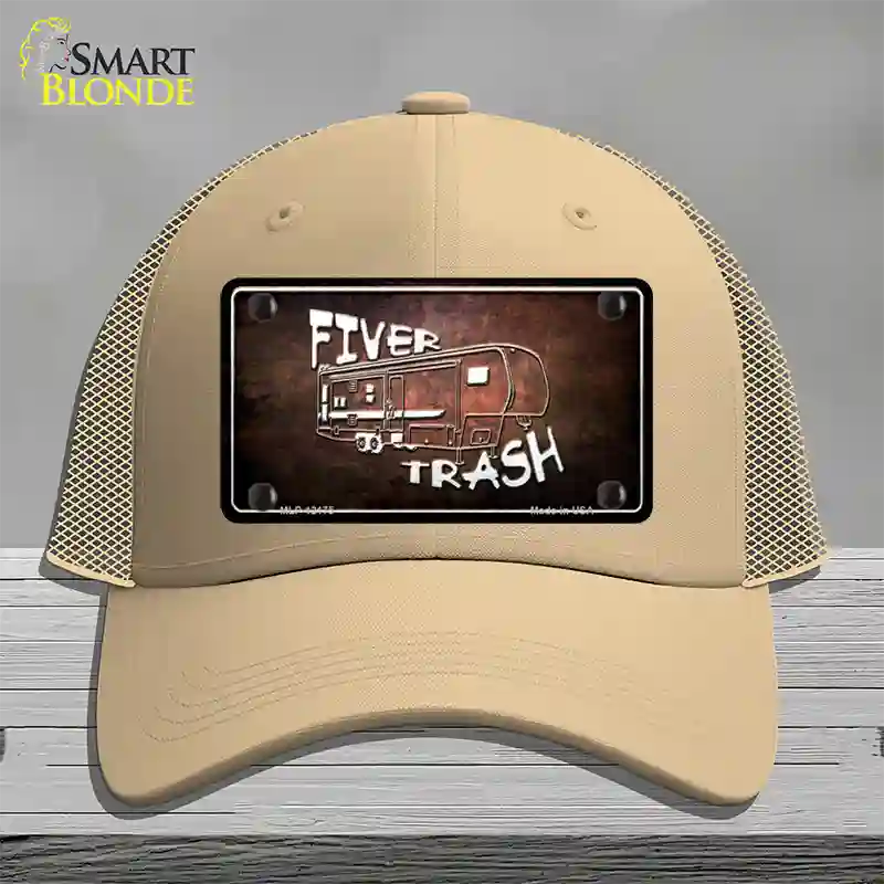 Fiver Trash Novelty License Plate Hat Mesh / Khaki