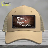 Fiver Trash Novelty License Plate Hat Mesh / Khaki