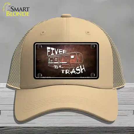 Fiver Trash Novelty License Plate Hat Mesh / Khaki