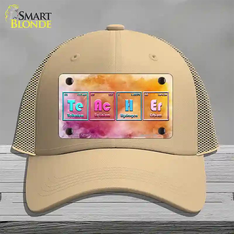 Teacher Periodic Table Novelty License Plate Hat Mesh / Khaki