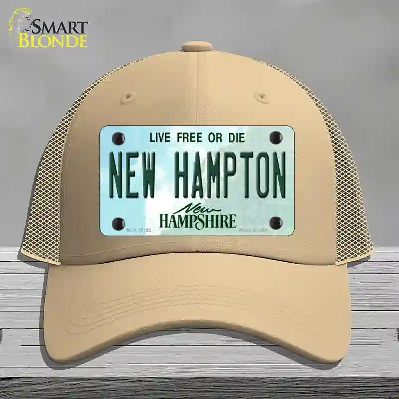 New Hampton New Hampshire Novelty License Plate Hat Mesh / Khaki