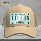 Tilton New Hampshire Novelty License Plate Hat Mesh / Khaki