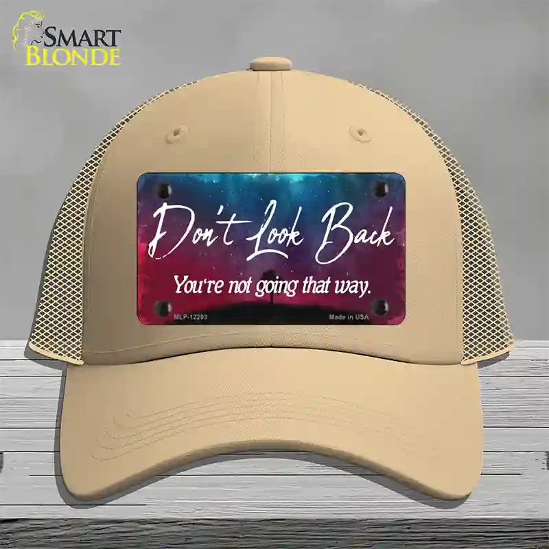 Dont Look Back Novelty License Plate Hat Mesh / Khaki