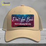 Dont Look Back Novelty License Plate Hat Mesh / Khaki