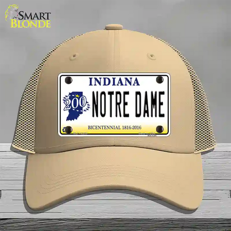 Notre Dame Indiana Novelty License Plate Hat Mesh / Khaki