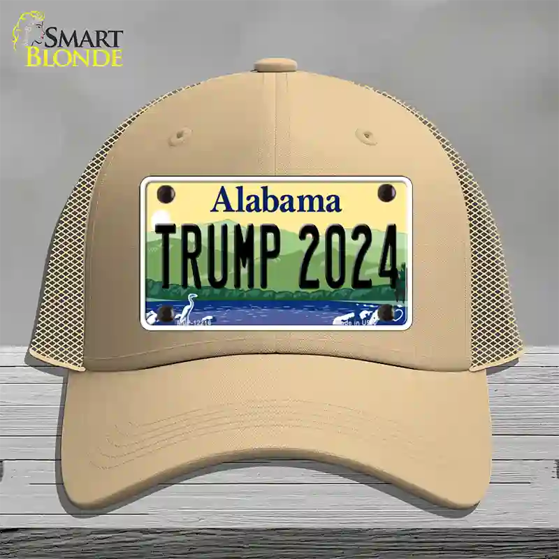 Trump 2024 Alabama Novelty License Plate Hat Mesh / Khaki