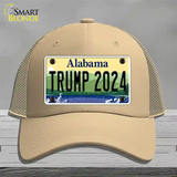 Trump 2024 Alabama Novelty License Plate Hat Mesh / Khaki