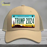 Trump 2024 Arizona Novelty License Plate Hat Mesh / Khaki