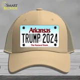 Trump 2024 Arkansas Novelty License Plate Hat Mesh / Khaki