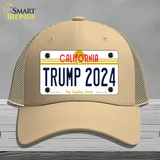 Trump 2024 California Novelty License Plate Hat Mesh / Khaki