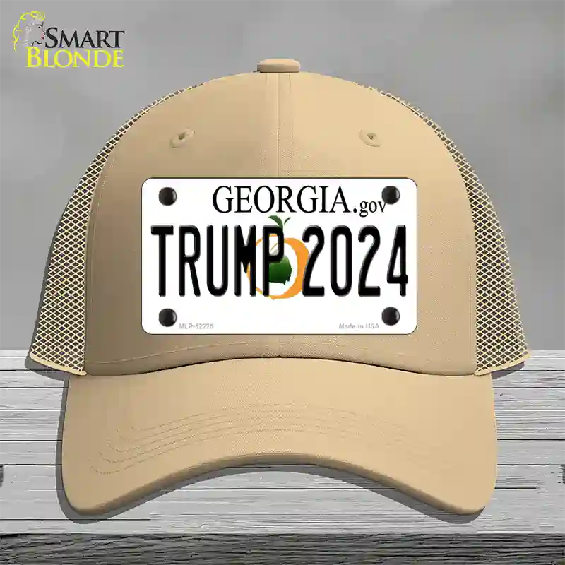 Trump 2024 Georgia Novelty License Plate Hat Mesh / Khaki