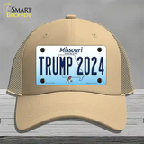 Trump 2024 Missouri Novelty License Plate Hat Mesh / Khaki