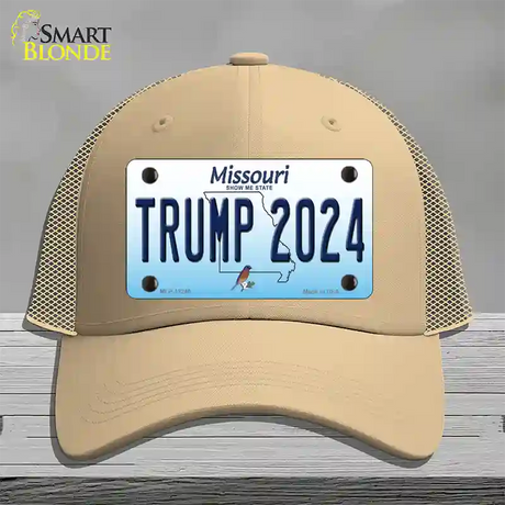 Trump 2024 Missouri Novelty License Plate Hat Mesh / Khaki