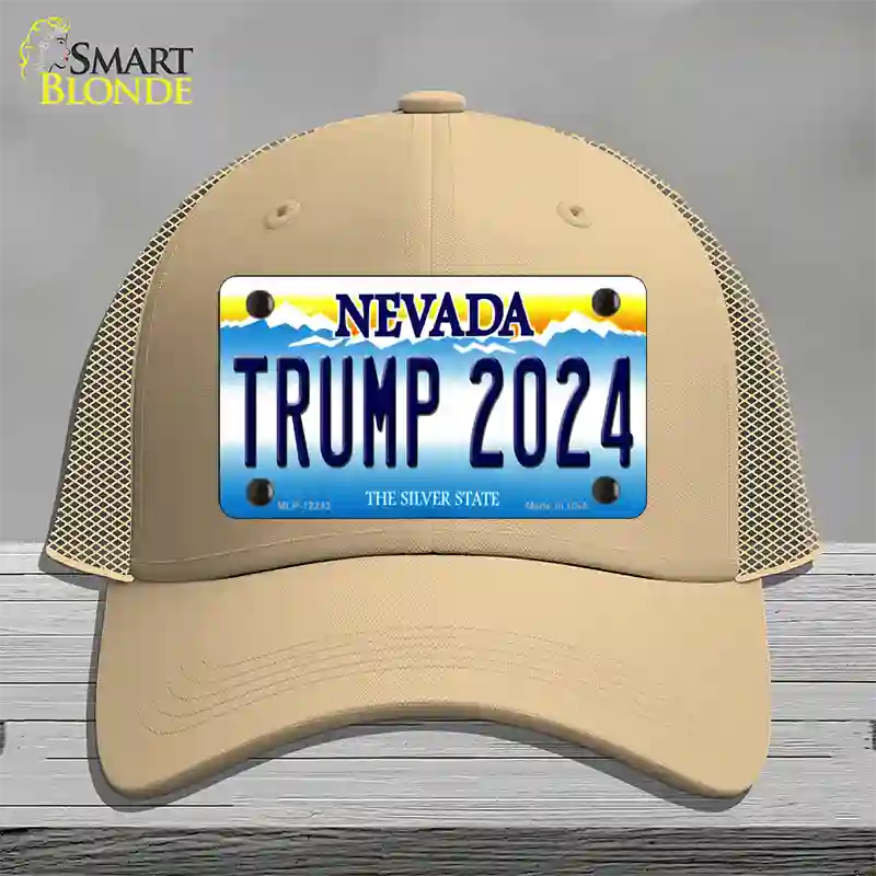 Trump 2024 Nevada Novelty License Plate Hat Mesh / Khaki