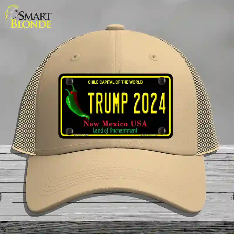 Trump 2024 New Mexico Novelty License Plate Hat Mesh / Khaki