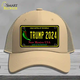 Trump 2024 New Mexico Novelty License Plate Hat Mesh / Khaki