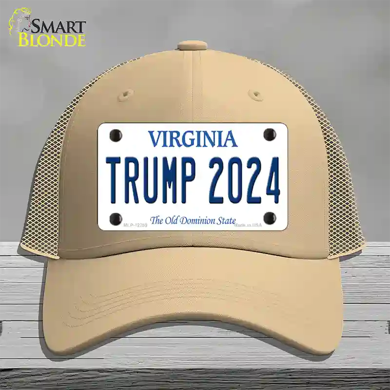 Trump 2024 Virginia Novelty License Plate Hat Mesh / Khaki