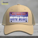 Hate Seeing Red Vote Blue Novelty License Plate Hat Mesh / Khaki