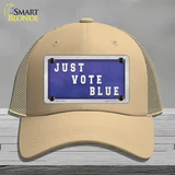 Just Vote Blue Novelty License Plate Hat Mesh / Khaki