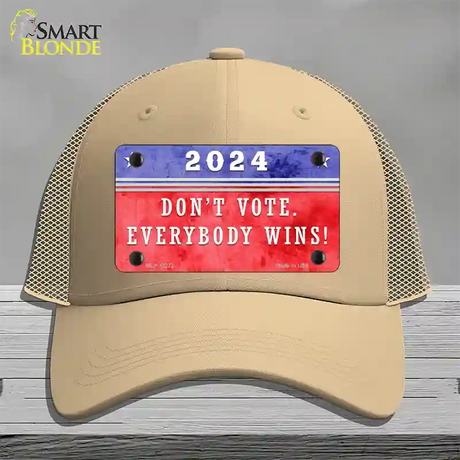 Dont Vote Everyone Wins 2020 Novelty License Plate Hat Mesh / Khaki