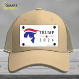 Trump 2024 Silhouette Novelty License Plate Hat Mesh / Khaki