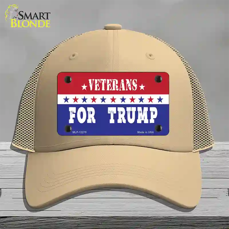 Veterans For Trump Novelty License Plate Hat Mesh / Khaki