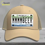 Michigan MMMMBeer Novelty License Plate Hat Mesh / Khaki