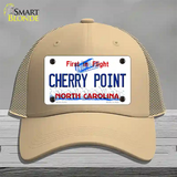 North Carolina Cherry Point Novelty License Plate Hat Mesh / Khaki