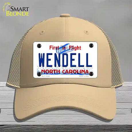 North Carolina Wendell Novelty License Plate Hat Mesh / Khaki