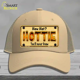 Hottie Know Novelty License Plate Hat Mesh / Khaki