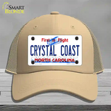 North Carolina Crystal Coast Novelty License Plate Hat Mesh / Khaki