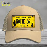 Arizona Route 66 Novelty License Plate Hat Mesh / Khaki