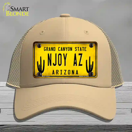 Arizona NJOY AZ Novelty License Plate Hat Mesh / Khaki