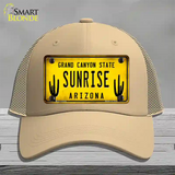 Arizona Sunrise Novelty License Plate Hat Mesh / Khaki