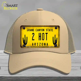 Arizona 2 Hot Novelty License Plate Hat Mesh / Khaki