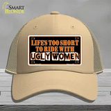 Lifes Too Short Novelty License Plate Hat Mesh / Khaki