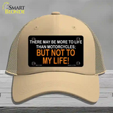 More To Life Than Motorcycles Novelty License Plate Hat Mesh / Khaki