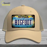 Bigfoot Nevada Novelty License Plate Hat Mesh / Khaki