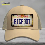 Bigfoot California Novelty License Plate Hat Mesh / Khaki