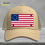 Betsy Ross American Flag Novelty License Plate Hat Mesh / Khaki