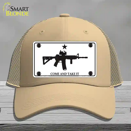 Come and Take It Novelty License Plate Hat Mesh / Khaki