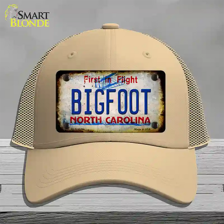 Bigfoot North Carolina Novelty License Plate Hat Tag Mesh / Khaki