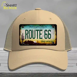 Route 66 Arizona Rusty Novelty License Plate Hat Mesh / Khaki