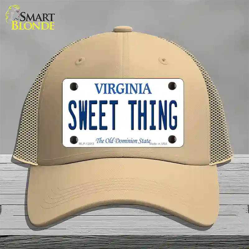 Sweet Thing Virginia Novelty License Plate Hat Mesh / Khaki