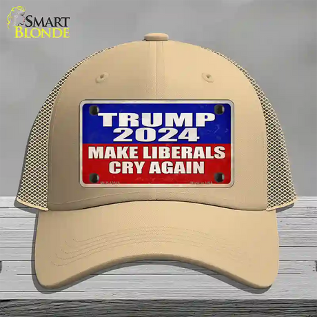 Trump Make Liberals Cry Again Novelty License Plate Hat Mesh / Khaki